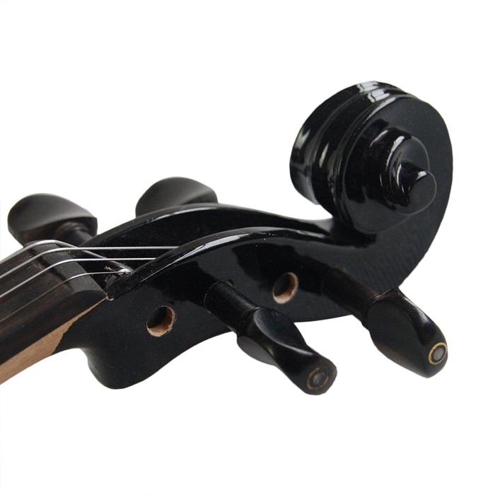 Kinglos KNG SDDS-1801 4/4 Elektro Keman Seti - Siyah (Profesyonel) | Şık Siyah Bitiş, Aktif Manyetik Sistem, Kulaklık ve Amfi Çıkışı, Full Set İçeriği